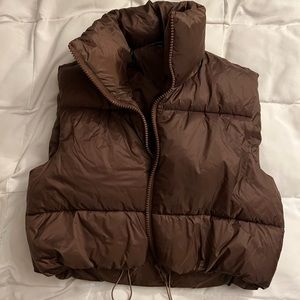Women’s Fall Brown Puffer Vest